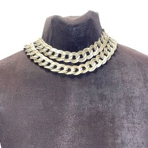 Necklace to belt. Solid brass from Italy plated in a gunmetal finish